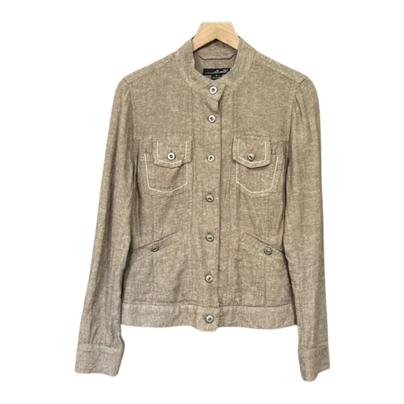 Willi Smith Linen Button Front Jacket Size 8 - Picture 1 of 9